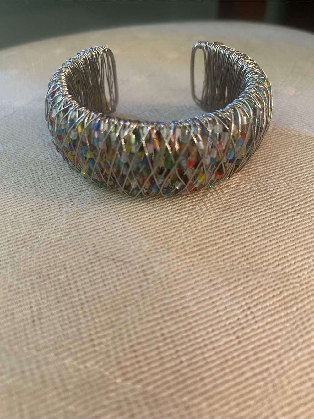 Silver-Tone Multicolor Woven Cuff Bracelet - Women's Jewelry